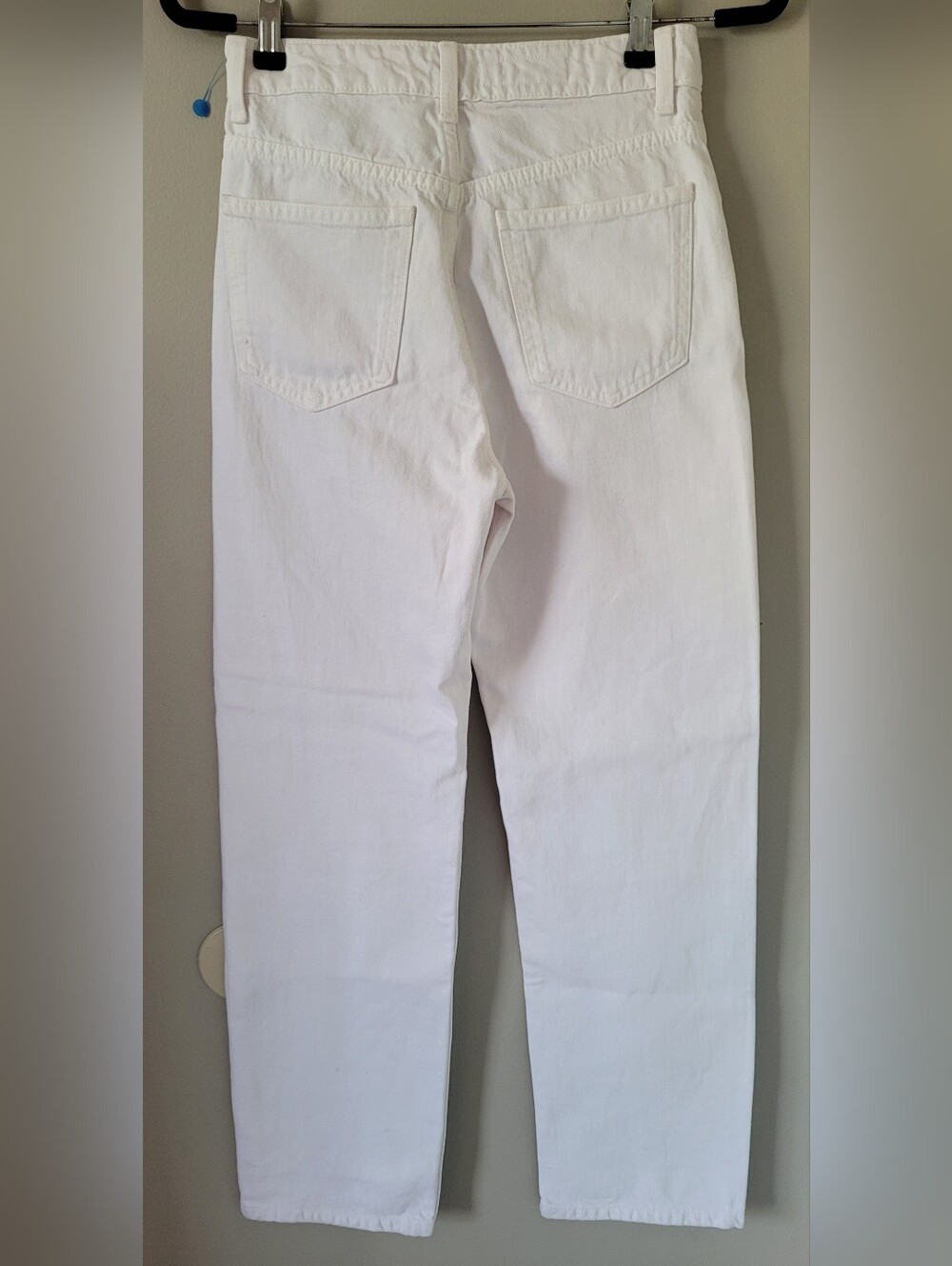 Zara White Denim Mom Jeans 100% Cotton High Waist Straight Leg 2/XS - Picture 11 of 16